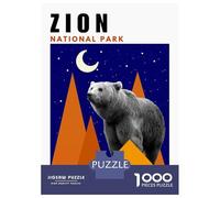 Rompecabezas De 1000 Piezas para Adultos Zion National Park Mid Century Modern Collage Poster Rompecabezas para Adultos Juegos Relajantes Difícil Difícil Cumpleaños Y Navidad 38x26