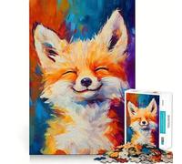 Rompecabezas de 1000 Piezas para Adultos Zorro Adorable y Encantador,Piezas de Corte Limpio,Actividad Cerebral Inteligente,diversión para Momentos de Calma,Regalo artístico de cumpleaños 38x52cm
