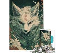 Rompecabezas de 1000 Piezas para Adultos Zorro Animal japonés Rompecabezas para Adultos Juguete Decorativo para Pared Mejora la Memoria Difícil y desafiante (Tamaño 50x75cm)