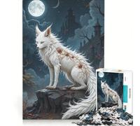 Rompecabezas de 1000 Piezas para Adultos Zorro Blanco con Marcas místicas Juguete Educativo para Relajarse intelectualmente colección de Artistas Bellas Artes 38x26cm