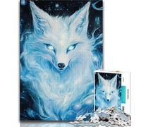 Rompecabezas de 1000 Piezas para Adultos, Zorro Blanco, para Adolescentes, Juego Familiar, antiestrés, desafío difícil, Regalo de Amigo Secreto, 75x50cm