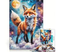 Rompecabezas de 1000 Piezas para Adultos Zorro Caminando Entre Las Nubes, Juguetes para armar, para divertirse en Familia, para Fortalecer el Amor Entre Parejas 38x26cm