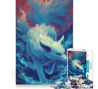 Rompecabezas de 1000 Piezas para Adultos Zorro de Nueve Colas Arte Digital Juego Educativo Actividades Familiares para Fortalecer el Amor en Pareja 50x75cm