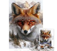 Rompecabezas de 1000 Piezas para Adultos Zorro en un país de Las Maravillas Invernal Divertidos Juegos de Rompecabezas para Adultos Regalos para Mujeres cumpleaños y obsequios únicos (tamaño 38x52cm)