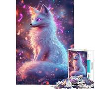 Rompecabezas de 1000 Piezas para Adultos Zorro Encantado Que Brilla en la Oscuridad Rompecabezas para Adolescentes Vacaciones en casa Matar el Tiempo Lista de Deseos con Papá Noel Regaloss