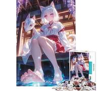 Rompecabezas de 1000 Piezas para Adultos Zorro Enmascarado sacerdotisa desafío de Inteligencia Cerebral Juguetes adictivos Juegos Divertidos para Toda la Familia Regalo artístico (tamaño 38x52cm)