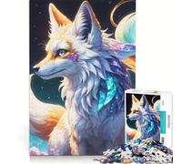 Rompecabezas de 1000 Piezas para Adultos: Zorro Espíritu Celestial en una Noche Mística, Juego Educativo, Desafío Difícil, Fortalece el Amor Entre Parejas 38x26cm