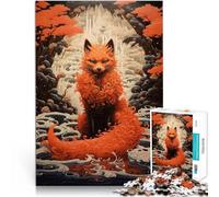 Rompecabezas de 1000 Piezas para Adultos Zorro japonés Kitsune Juguetes de Entretenimiento Familiar Decoración del hogar 38x26cm