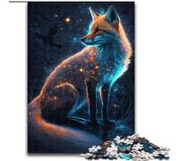 Rompecabezas de 1000 Piezas para Adultos, Zorro neón, desafiantes Rompecabezas para diversión Familiar, Vacaciones y Noches de Juegos interactivos Tamaño 50x75cm