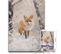 Rompecabezas de 1000 Piezas para Adultos, Zorro Rojo, para Disfrutar de un Tiempo de Ocio Tranquilo, relajación, Ajuste Estable, Corte preciso, tamaño del Juguete: 38x52cm