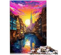 Rompecabezas de 1000 piezas para adultos, Zúrich, casco antiguo, decoración del hogar, 50 x 70 cm, mejora el amor entre parejas para adolescentes mayores de 14 años