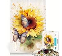 Rompecabezas de 1000 Piezas para Dibujar Girasoles con Agua, Ideal para Adultos Juguete para ejercitar la Mente y para un rato de Ocio Tranquilo Diseño para armar Regalo de Temporada 38x52cm