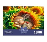 Rompecabezas de 1000 Piezas para la Familia, Divertido y desafiante Juego de Conejos, Girasol, Acogedor, Vibrante y Tranquilo, Ideal para Adultos y niños. Gran Idea de Regalo. 52x38cm (1000 Piezas).