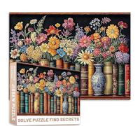 Rompecabezas de 1000 piezas para libros, estilo pintura al óleo, flores silvestres, libros clásicos, 50 x 70 cm, desafíos para adultos, adolescentes, desafiantes, juegos de actividades familiares