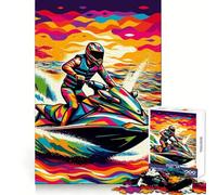 Rompecabezas de 1000 Piezas para Motos acuáticas personales WPAP para Adolescentes, Juguete de lógica para Jugar en Grupo, Corte de precisión, Regalo Original (38x52cm)