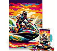 Rompecabezas de 1000 Piezas para Motos acuáticas personales WPAP para Adolescentes, Juguete de lógica para Jugar en Grupo, Corte de precisión, Regalo Original (38x52cm)