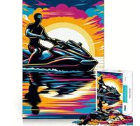 Rompecabezas de 1000 Piezas para Motos acuáticas personales WPAP para Adolescentes Rompecabezas fácil de armar Ocio Impecable Regalo Ideal para Navidad (38x26cm)