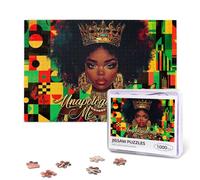 Rompecabezas de 1000 piezas para mujeres afro negras para adultos, Biblia América, reina africana, rompecabezas de mujeres negras, citas inspiradoras, rompecabezas de madera, regalos para familiares y