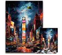 Rompecabezas de 1000 Piezas para Pintura neón de New York Times Square Rompecabezas desafiantes Rompecabezas para Adolescentes Juego Interactivo Divertido para Toda la Familia 1000 Piezas (38x26cm)