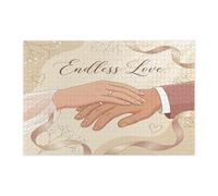 Rompecabezas de 1000 piezas para temporada de bodas de felicidad, rompecabezas de madera para parejas románticas, decoraciones de patrón de amor infinito para entretenimiento en el hogar