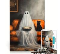 Rompecabezas de 1000 Piezas para una Noche de películas de Fantasmas y Terror, Ideal para Adolescentes Desarrolla la Mente y estimula el Tiempo Libre Bordes precisos Un Regalo Original 38x26cm
