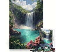Rompecabezas de 1000 Piezas Paraíso de Cascada Tropical para Adultos y Adolescentes Ideal para ejercitar la Mente, aliviar el estrés y divertirse Cierre Seguro (38x52cm)