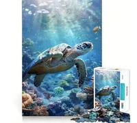 Rompecabezas de 1000 Piezas Paraíso de Coral con Tortugas Marinas para Adolescentes Juguete Que desafía la Mente Pasatiempo Tranquilo Corte preciso Regalo de Temporada (38x52cm)