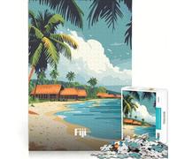 Rompecabezas de 1000 Piezas Paraíso de la Isla Fiji para Adultos Juegos Divertidos, interacción Entre Padres e Hijos Cada Pieza es única 38x26cm