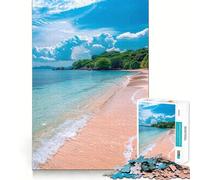 Rompecabezas de 1000 Piezas Paraíso de Playa Tropical, Corte preciso, Divertido desafío Mental, Juguete, Juego para la Hora de Descansar, Juego de cumpleaños, Arte, Juego (50x75cm)