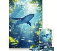 Rompecabezas de 1000 Piezas Paraíso Submarino de Ballenas para Adolescentes Potencia la Memoria, relaja la Mente y es Divertido Ajuste Ideal para Navidad (50x75cm)