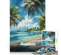 Rompecabezas de 1000 Piezas Paraíso Tropical en Las Maldivas para Adolescentes Desarrolla la Capacidad de razonamiento,es Ligero y entretenido Un Regalo Ideal (50x75cm)
