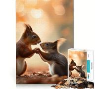 Rompecabezas de 1000 Piezas Pareja de Ardillas enamoradas para Adultos Juguete Inteligente para divertirse en Interiores Corte Suave Elige tu Deseo de Papá Noel 38x26cm