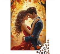 Rompecabezas de 1000 Piezas Pareja de Otoño Romance Otoñal, Papel Reciclado Nivel Extremadamente Difícil +12 Años 52x38cm/1000pcs