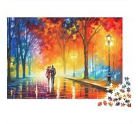 Rompecabezas de 1000 Piezas Pareja en un Paseo otoñal: Pareja al Atardecer. Juego Educativo para Adultos. Decoración del hogar. Desafío de Alta dificultad. Ideal para cumpleaños. 70x50cm.