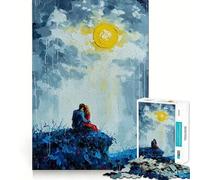 Rompecabezas de 1000 Piezas Pareja romántica bajo la Luna para Adultos Refuerza la Memoria, Alivia el estrés y es una Sorpresa de cumpleaños (38x26cm)