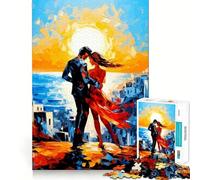Rompecabezas de 1000 Piezas Pareja romántica Junto al mar para Adolescentes Juguete para Relajarse y Disfrutar del Festival (38x26cm)