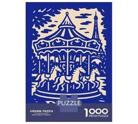 Rompecabezas De 1000 Piezas Paris Carousel Illustration Rompecabezas para Adultos Juego Práctico para Aliviar El Estrés Cumpleaños Y Navidad 38x26cm/1000pcs