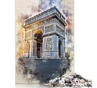 Rompecabezas de 1000 Piezas París en Acuarela, 2 Cuadrados, de Papel, para Entretenimiento Familiar, 1000 Piezas (75 x 50 cm)