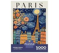 Rompecabezas De 1000 Piezas - Paris Starry Night Van Gogh Travel Rompecabezas para Adultos Juego De Ingenio Desafío Difícil Oferta como Regalos para Toda La Familia 52x38cm/1000pcs