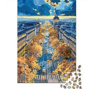 Rompecabezas De 1000 Piezas - Parisian Avenue with Autumn Trees Rompecabezas para Adultos Juguetes De Bricolaje Oferta De Decoración Perfecta como Regalos para Toda La Familia 70x50cm/1000pcs