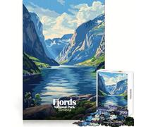 Rompecabezas de 1000 Piezas Parque Nacional de los Fiordos,Noruega Paisaje Corte preciso Divertido desafío Mental Juego para Relajarse Arte 38x52cm