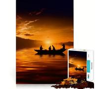 Rompecabezas de 1000 Piezas Paseo en Barco al Atardecer para Adultos Mejora la Memoria Alegría Familiar Diseño para armar Elige tu Deseo de Papá Noel 38x52cm