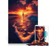 Rompecabezas de 1000 Piezas Paseo por la Playa al Atardecer para Adultos Regalo Ideal para ejercitar la Mente Juguete Divertido y silencioso Diseño para armar 38x52cm