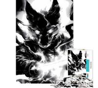 Rompecabezas de 1000 Piezas Pastor Alemán Guerrero con Espada Juego práctico de Animales Juguetes educativos para Aprender Regalos de Amigo Invisible Decoración (Tamaño 38x52cm)