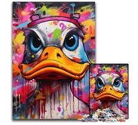 Rompecabezas de 1000 Piezas Pato Graffiti, Rompecabezas Imposible para Adultos, Ideal para Adolescentes y coleccionistas, Regalo de Viaje, Actividad Familiar, 26x38cm/10,23x14,96 Pulgadas