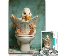 Rompecabezas de 1000 Piezas Pato Lector, Rompecabezas de 1000 Piezas para Adultos y Adolescentes, Entrena tu Cerebro y Tus Manos, Regalo para Amigos y Familiares, 26x38cm