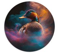 Rompecabezas de 1000 Piezas Pato Nebulosa, Rompecabezas Redondos de 1000 Piezas para Adultos, Navidad, Halloween, Pascua y Año Nuevo, 67,5 x 67,5 cm