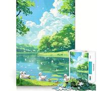 Rompecabezas de 1000 Piezas Patos en un Lago Tranquilo para Adolescentes Juguete Intelectual para Fortalecer los Lazos Familiares Corte de Calidad Regalo Memorable (50x75cm)