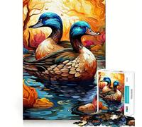 Rompecabezas de 1000 Piezas Patos Pacíficos para Adolescentes Mejora la Memoria Un pasatiempo Tranquilo Bordes precisos Regalo de cumpleaños (38x26cm)