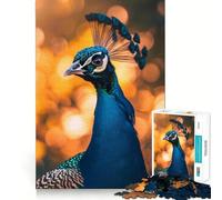 Rompecabezas de 1000 Piezas Pavo Real al Atardecer Elegantes Adolescentes - Juguete Inteligente - Tiempo de Enlace - Corte Liso - Lista de Deseos de Santa Claus 38x26cm